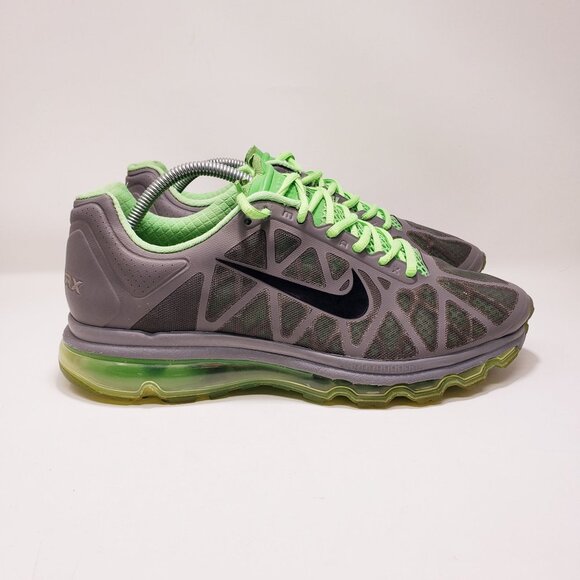 Nike Air Max+ 2011 Cool Grey Neon Lime mens 10 - Picture 4 of 10